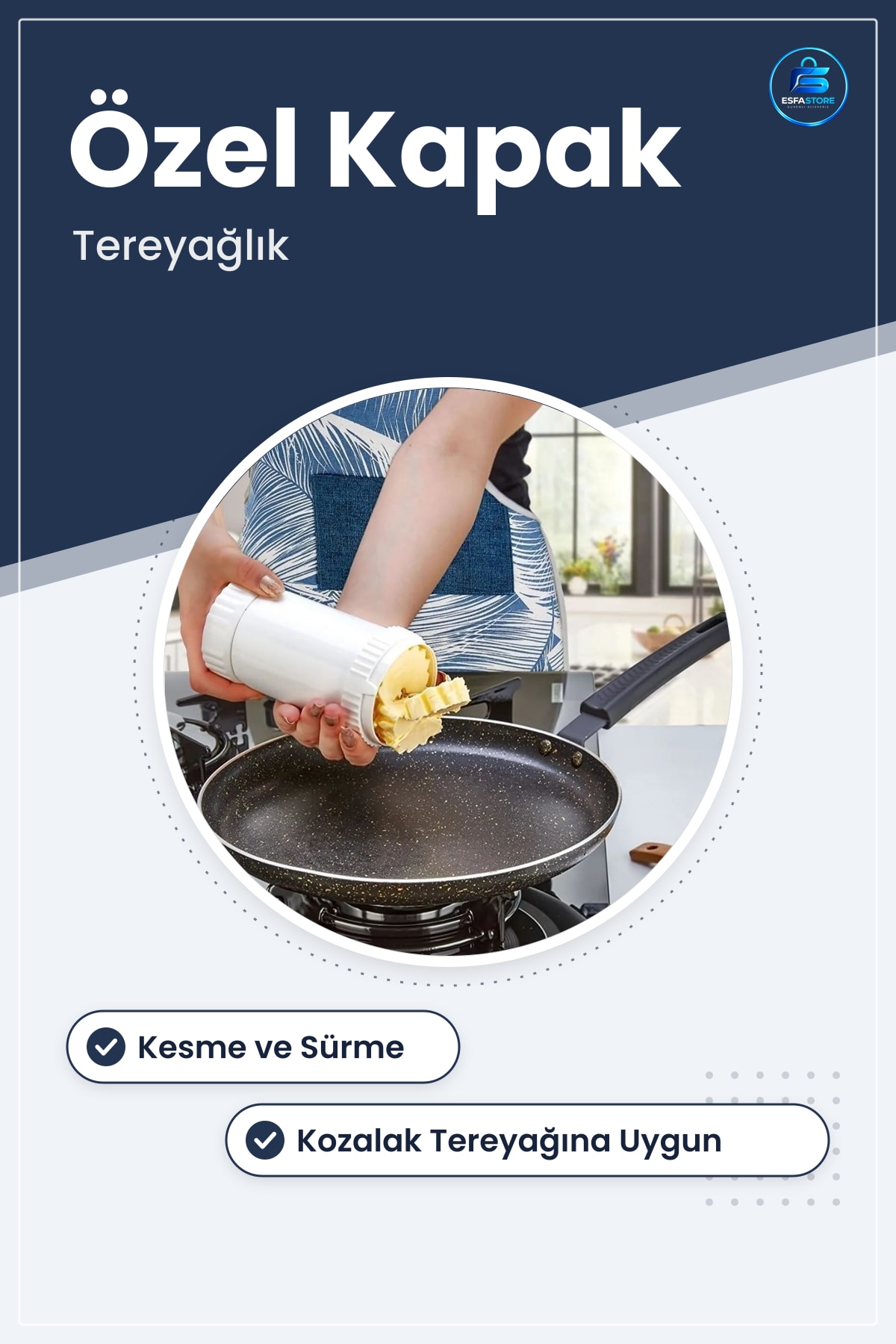 Tereyağı Sürme Yayma Saklama Kesme Aparatı Tereyağlık Hijyenik Mutfak Kullanımı Pratik Dayanıklı