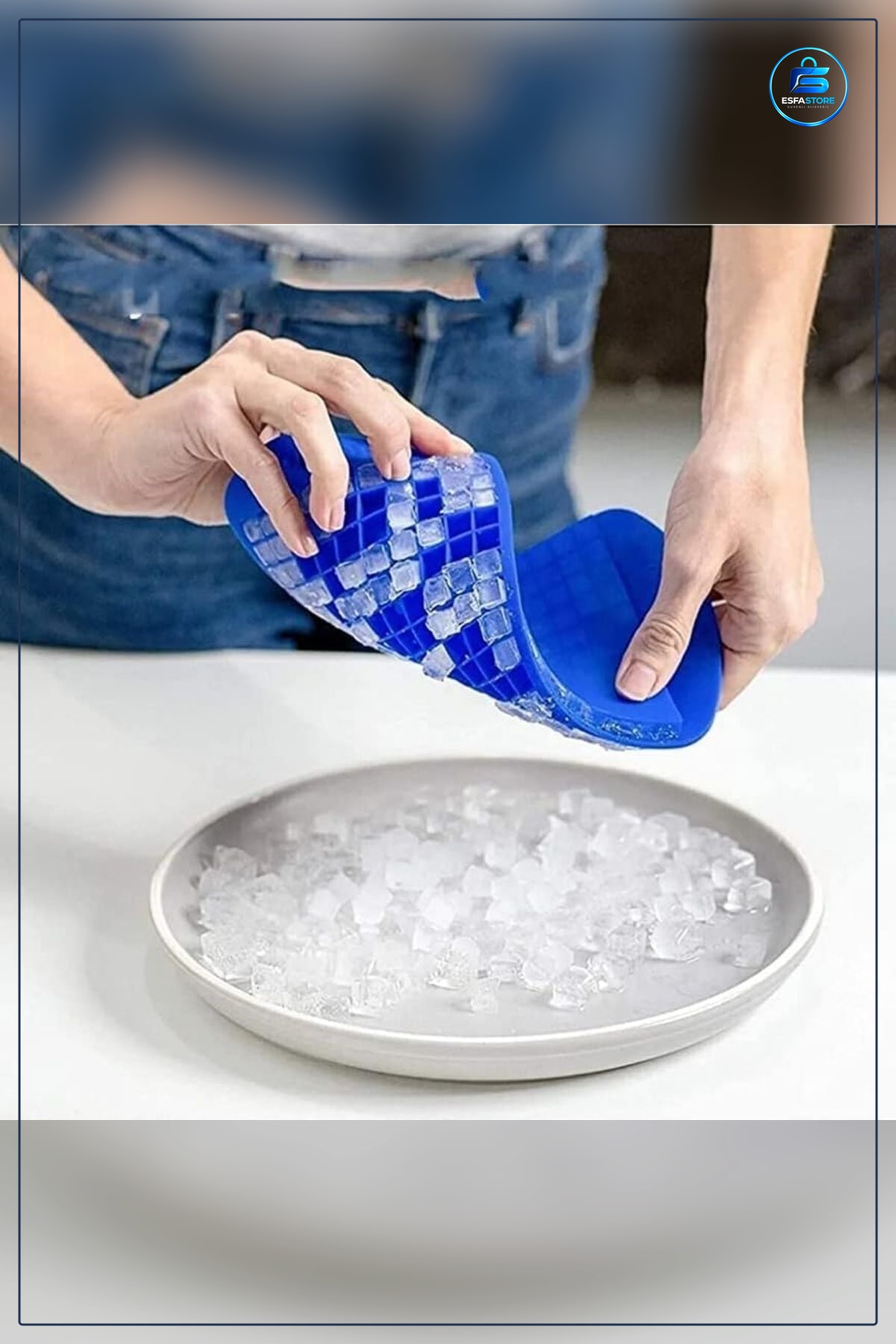 Mini Küp Şekilli Silikon Buzluk Kalıbı Esnek Kolay Çıkarılabilir Pratik Kullanım Hediyelik