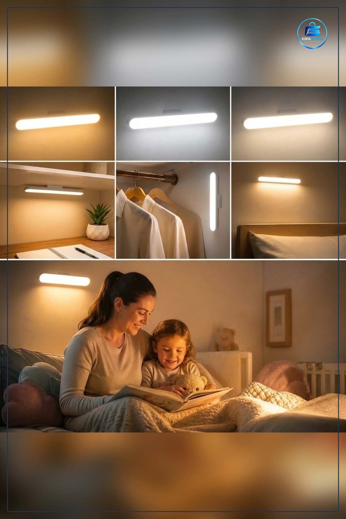 Şarjlı Mıknatıslı Çubuk LED Lamba Dokunmatik Kablosuz Dolap Altı Aydınlatma Üç Işık Modlu