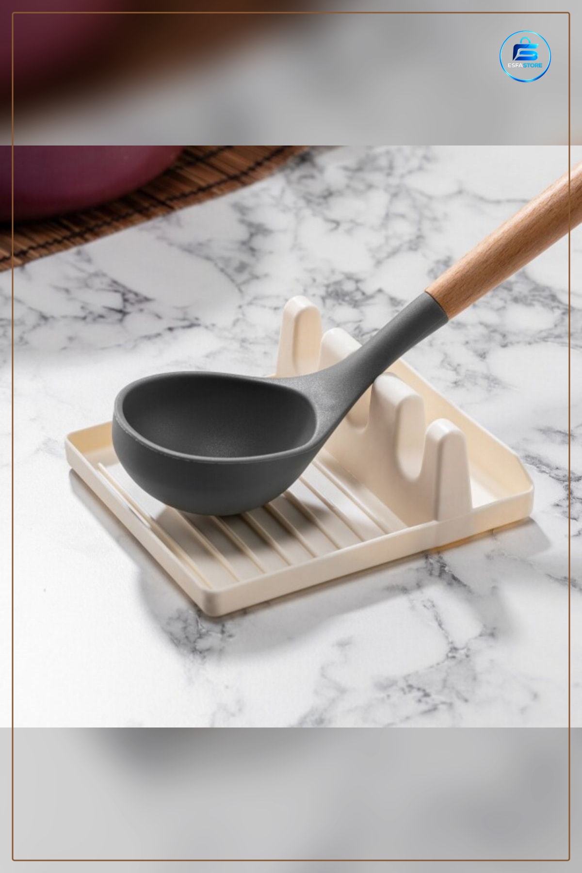 Tencere Kapak Standı Kaşıklıklı Kaşık Kepçe Altlığı Mutfak Düzenleyici Pratik Organizer