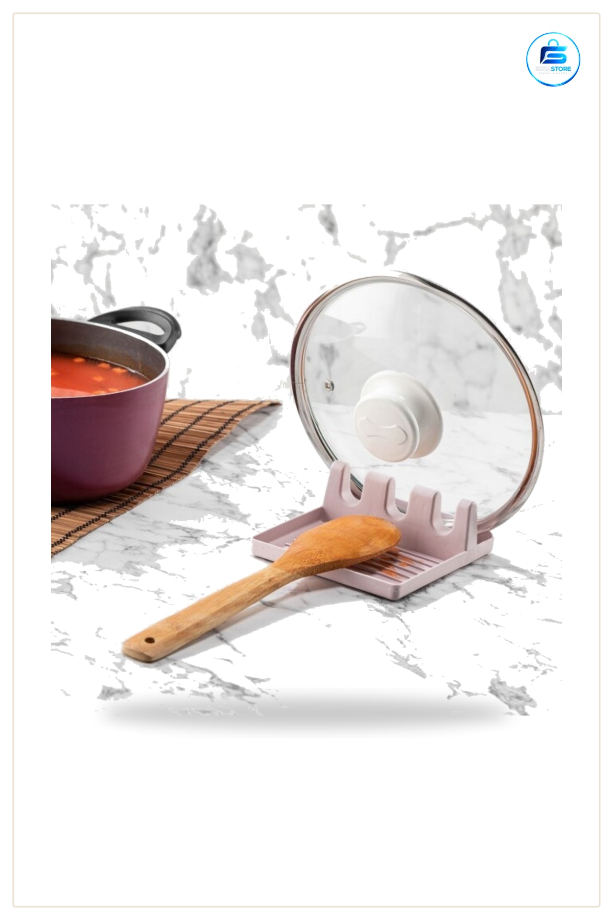Tencere Kapak Standı Kaşıklıklı Kaşık Kepçe Altlığı Mutfak Düzenleyici Pratik Organizer