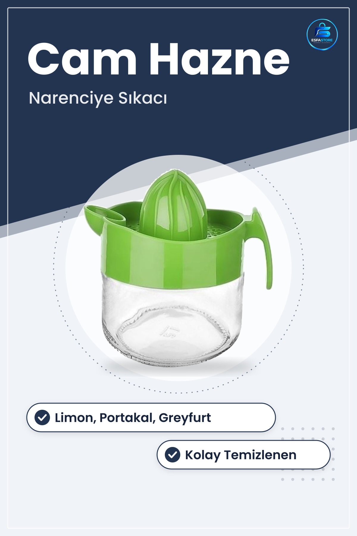 Limon Narenciye Sıkacı Cam Hazneli Pratik Mutfak Meyve Suyu Kolay Temizlenen Kullanışlı