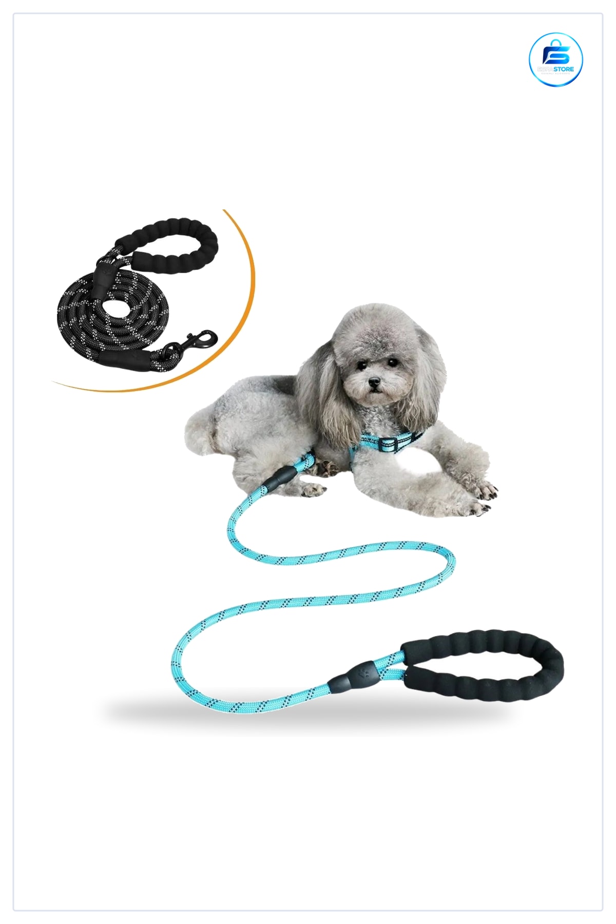 Köpek Gezdirme Halatı Reflektörlü Tasma Kayışı Metal Kancalı Yumuşak Tutamaklı Dayanıklı Pratik