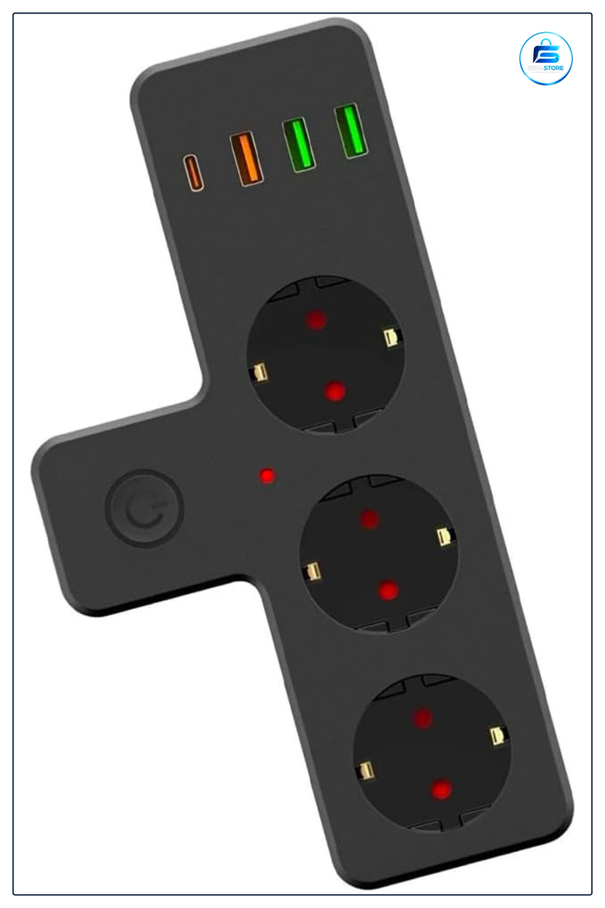 Termal Akım Korumalı Priz Soket USB ve Type C Girişli Hızlı Şarj Destekli Çoklu Bağlantı Ünitesi