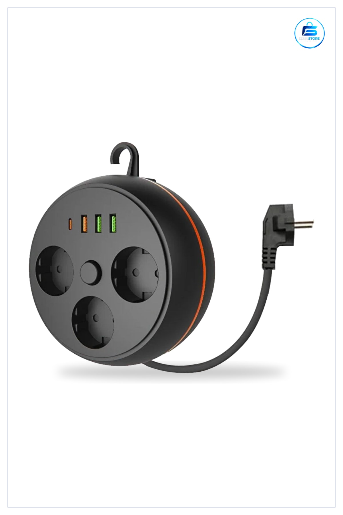Termal Akım Korumalı Makaralı Priz Soket USB ve Type-C Girişli Taşınabilir Çoklu Şarj Ünitesi