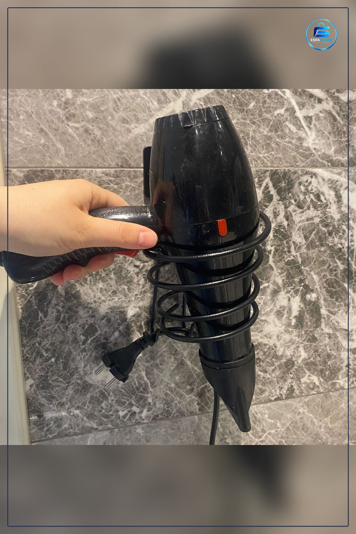 Fön Makinesi Askısı Kendiliğinden Yapışkanlı Paslanmaz Metal Banyo Mutfak Delmesiz Montajlı Tutucu