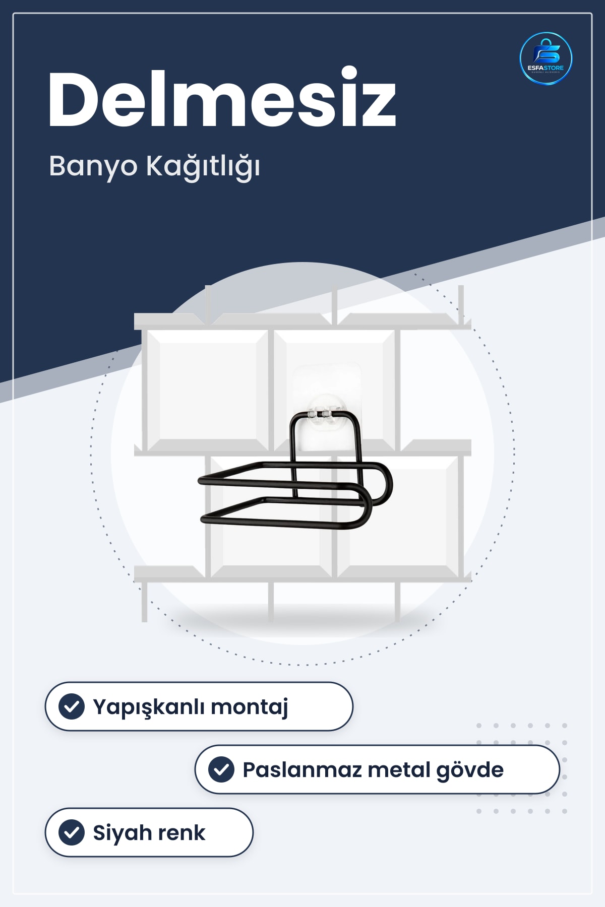 Tuvalet Kağıtlığı Kendiliğinden Yapışkanlı Paslanmaz Metal Banyo Aparatı Delmesiz Sağlam Pratik