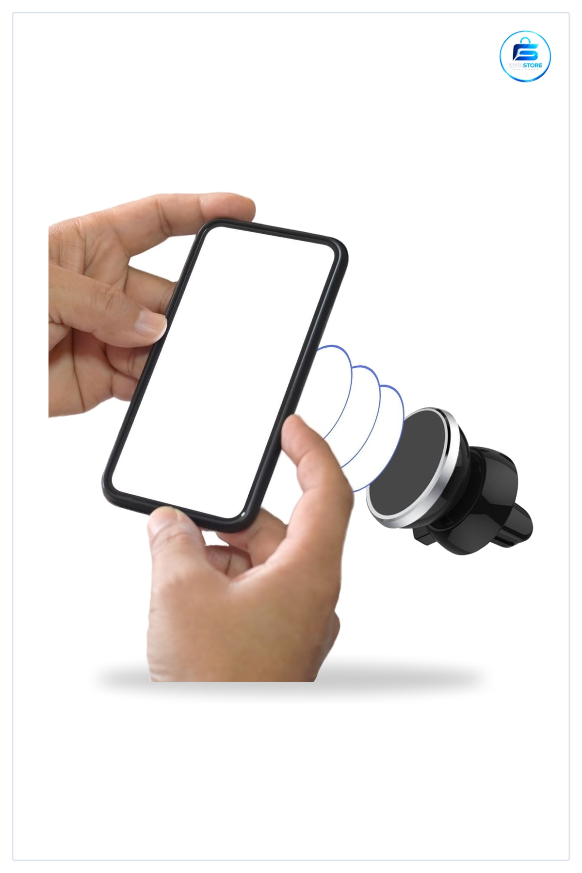 Araç İçi Izgara Telefon Tutucu Mıknatıslı Döndürülebilir Yuvarlak 5 cm Yükseklik 3,5 Genişlik