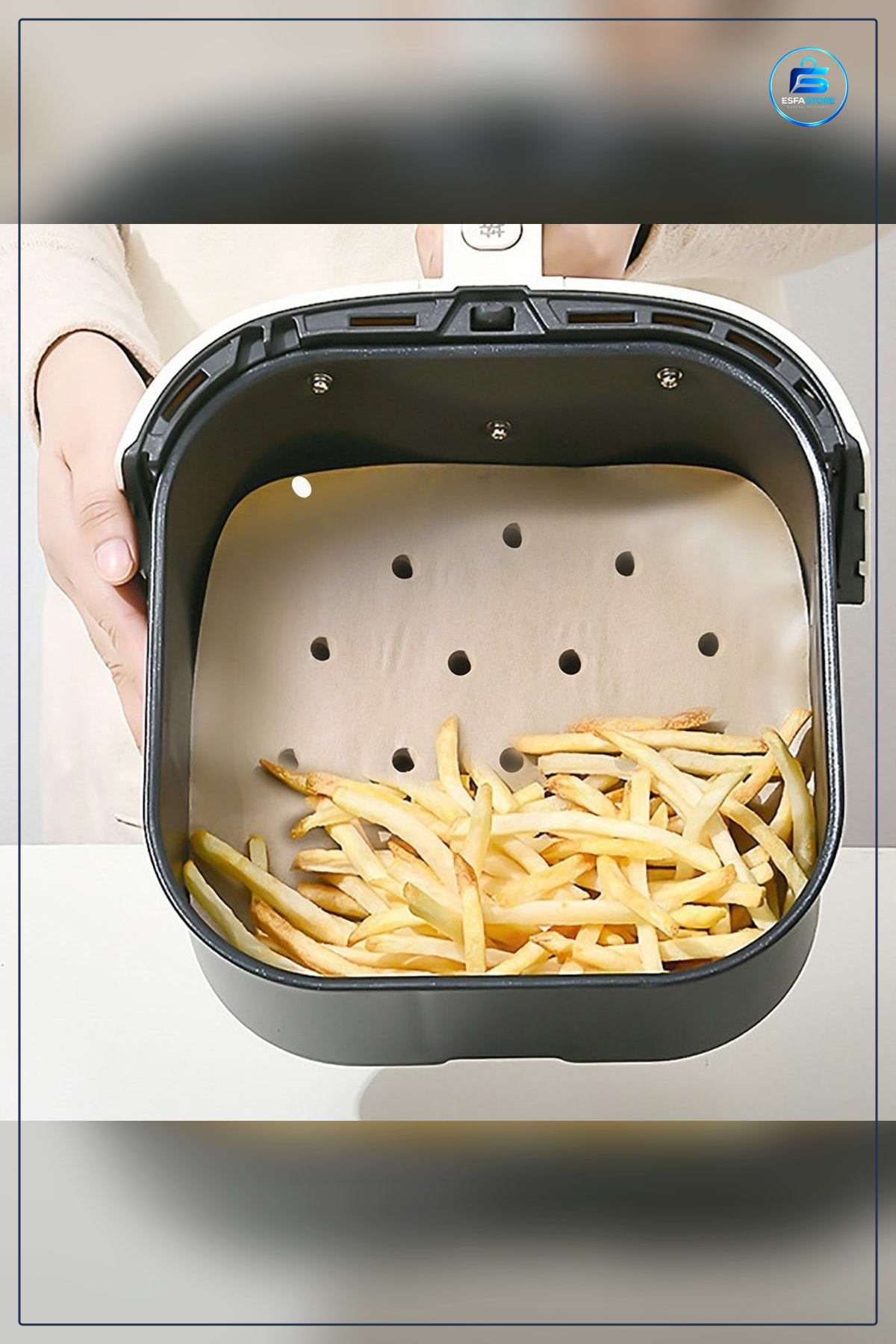 Hava Fritöz Tek Kullanımlık Yağ Geçirmez Yapışmaz Delikli Kare Gıda Pişirme Kağıdı Pratik