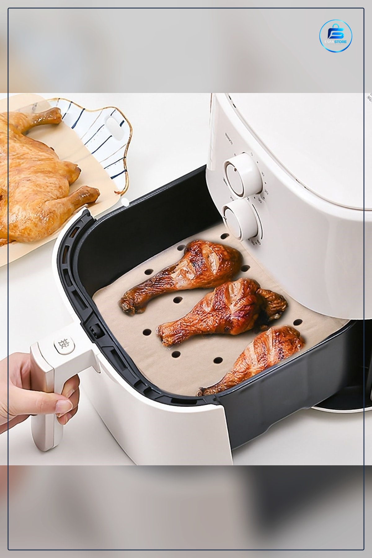 Hava Fritöz Tek Kullanımlık Yağ Geçirmez Yapışmaz Delikli Kare Gıda Pişirme Kağıdı Pratik