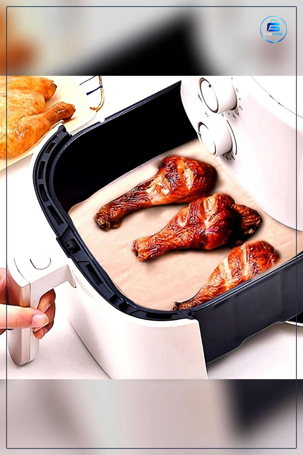 Air Fryer Pişirme Kağıdı 50 Adet Tek Kullanımlık Yağ Su Geçirmez Yapışmaz Deliksiz Düz Kare