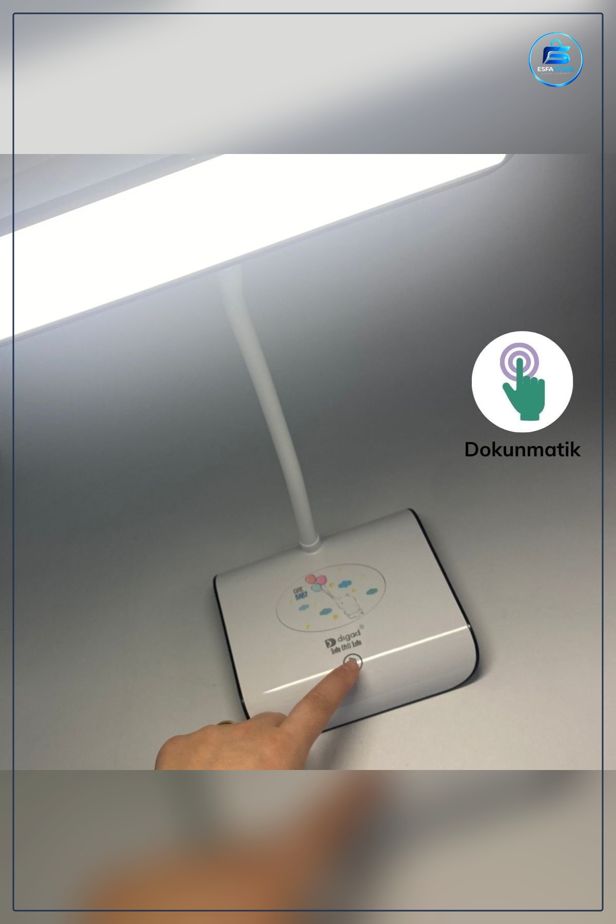 Şarjlı Masa Lambası Esnek Başlıklı Dokunmatik Kontrollü Kaymaz Tabanlı LED Aydınlatma