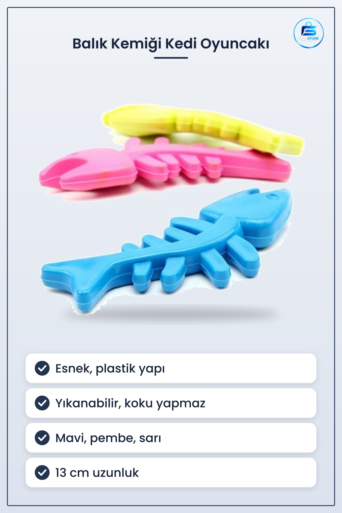 Balık Kemiği Şekilli Plastik Kedi Oyuncağı Esnek Yapılı Yıkanabilir Eğlenceli Kullanışlı Hediyelik