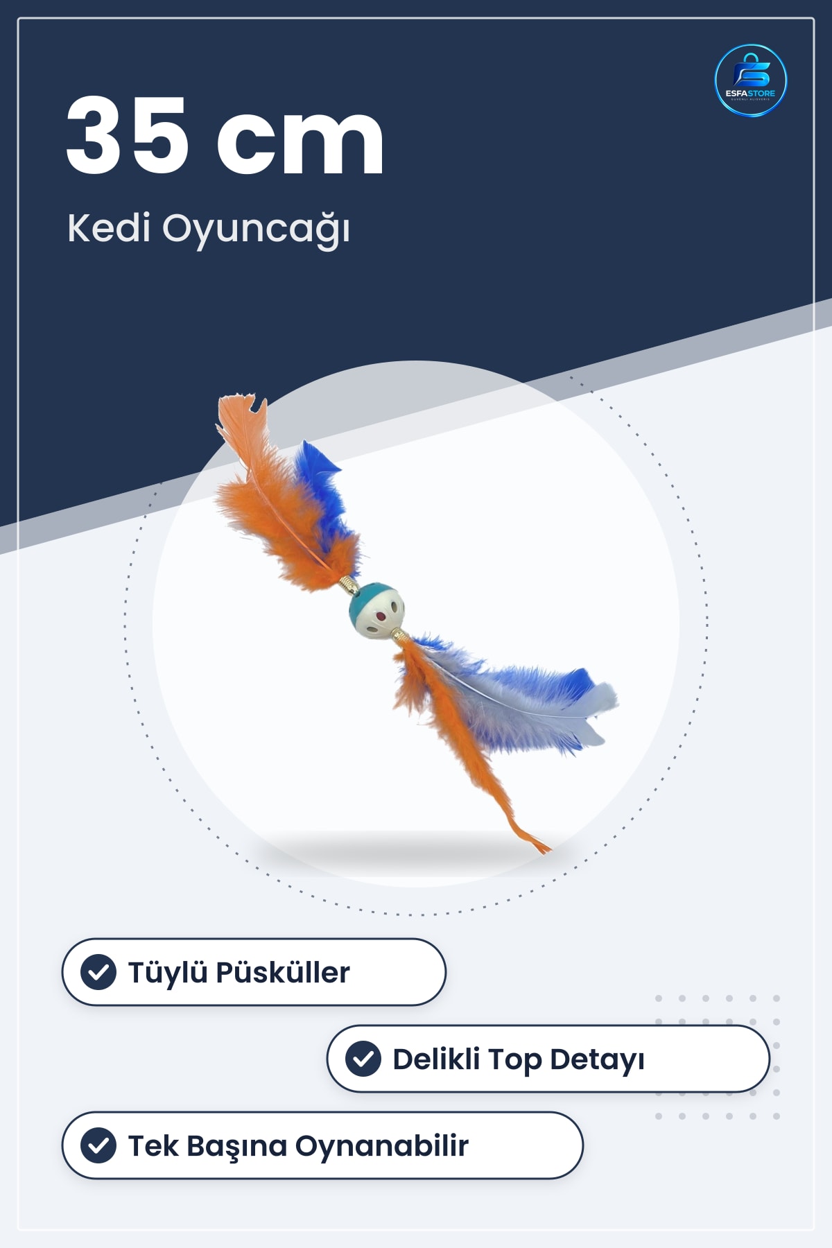 Tüylü Püsküllü Kedi Oyuncağı Delikli Top Detaylı Sevimli Evcil Hayvan Eğlence Aracı Hediyelik