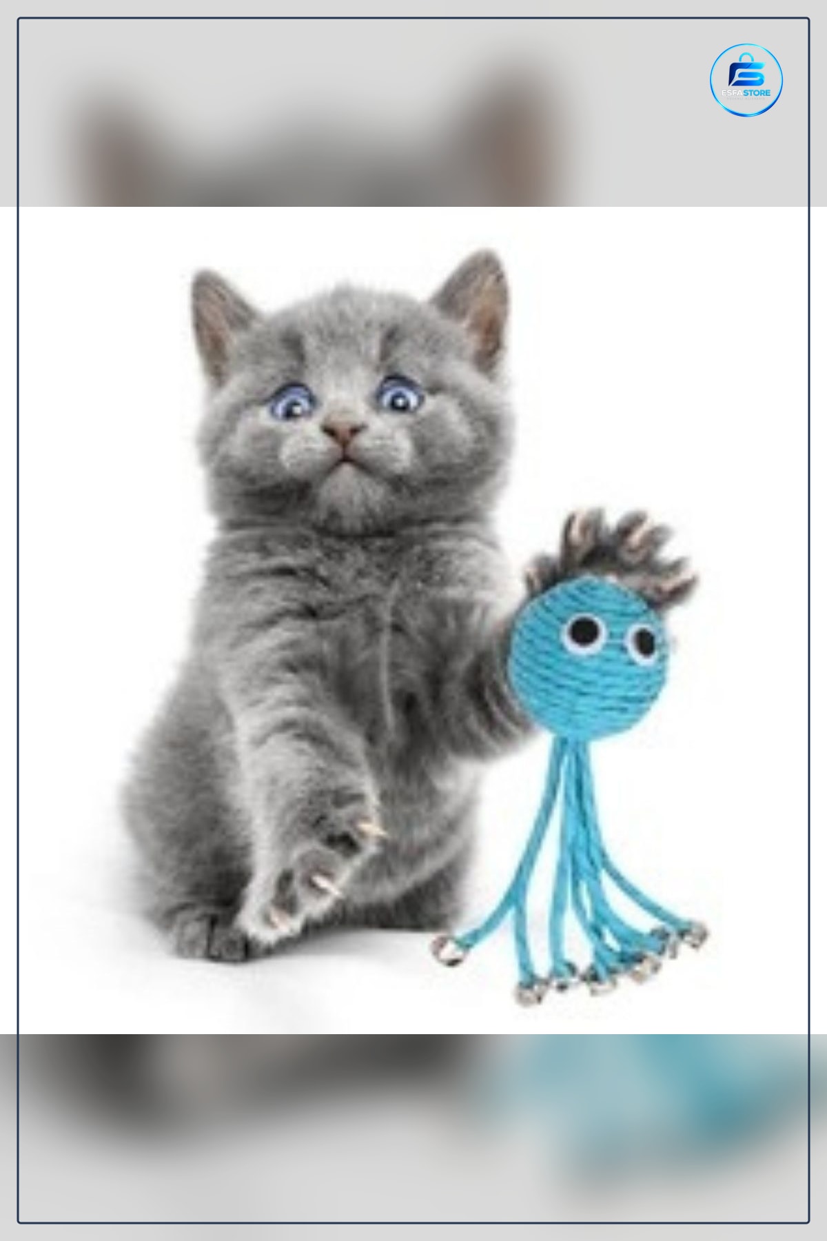 Hasır Ahtapot Kedi Oyuncağı Örgülü İp Yapılı Zilli Etkileşimli Oyun Topu Hediyelik Ev Kullanımı