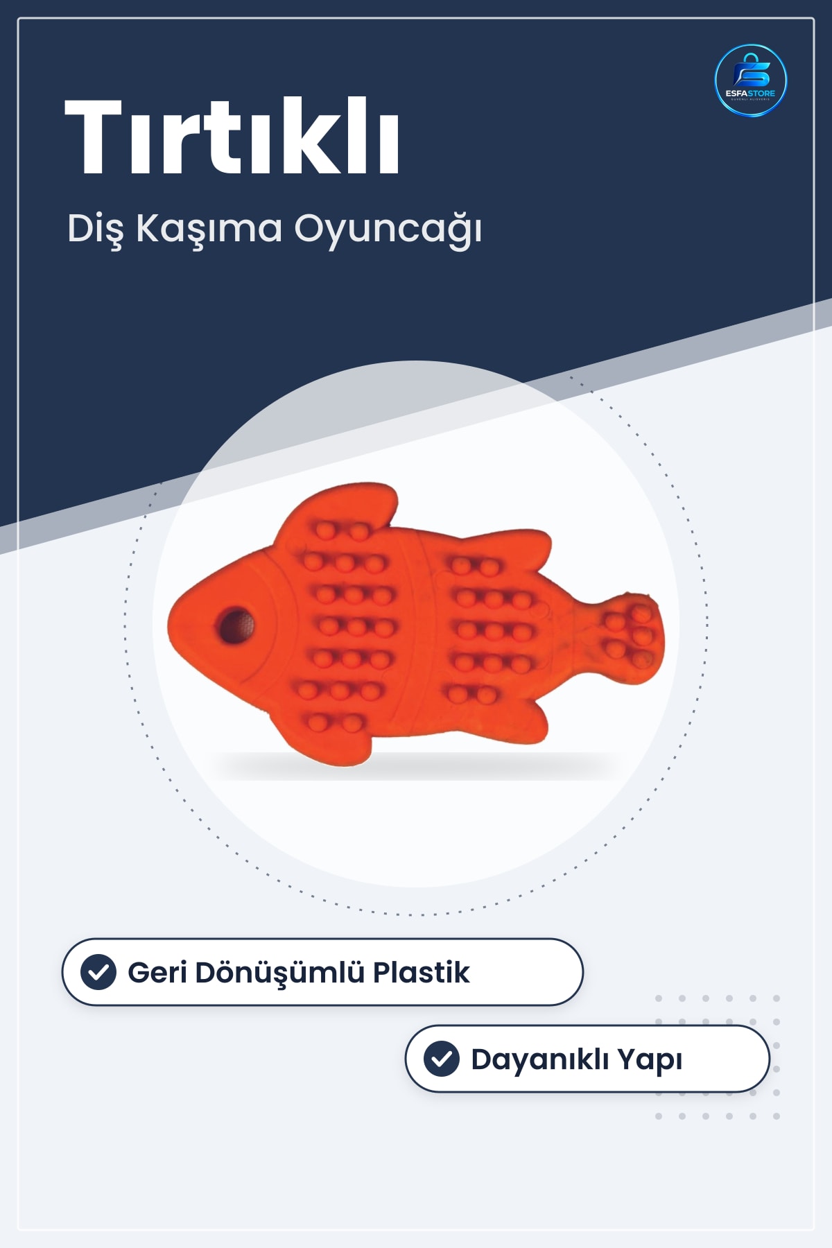 Evcil Hayvan Balık Şekilli Tırtıklı Diş Kaşıma Çiğneme Oyuncağı Dayanıklı Pratik Kullanışlı