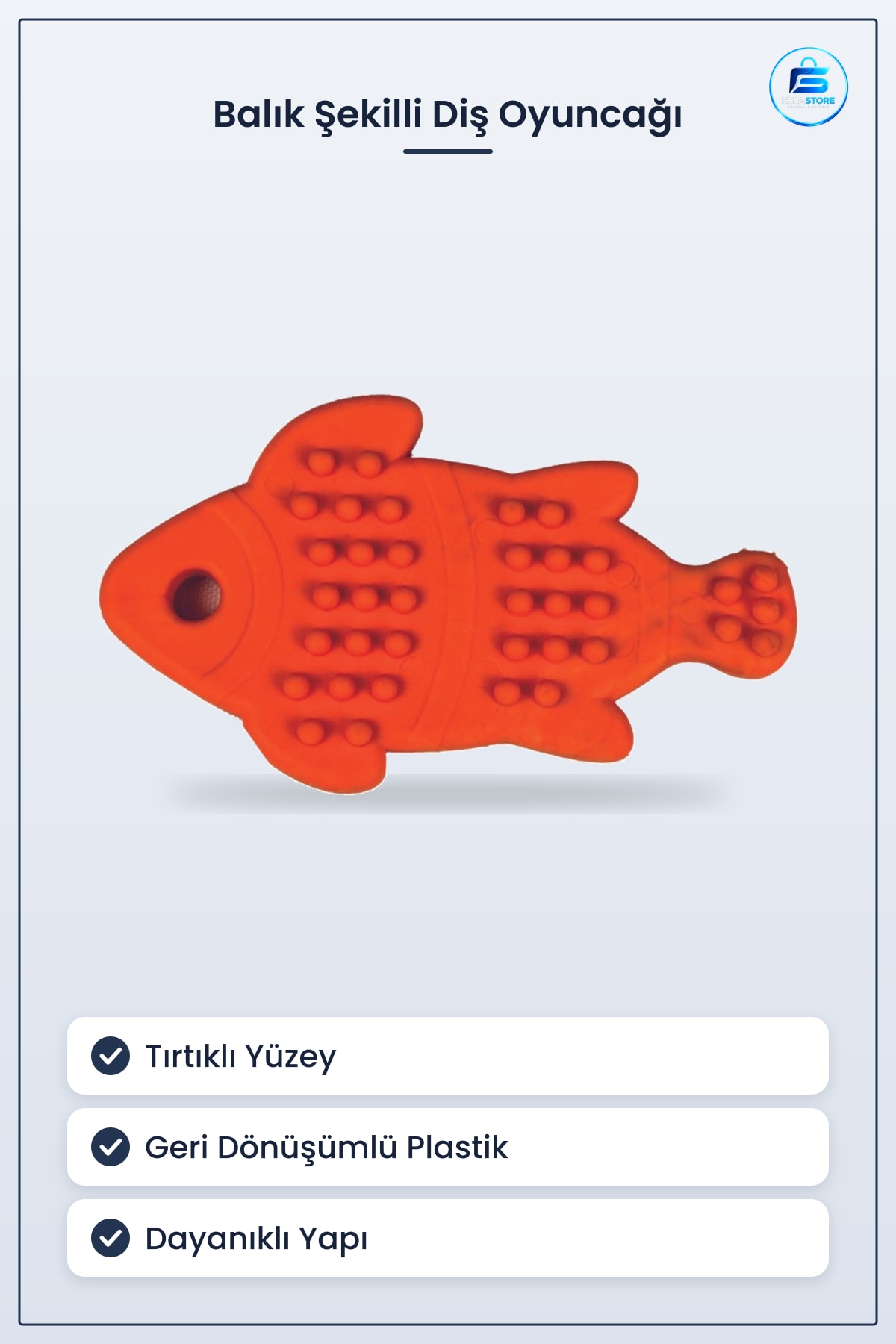 Evcil Hayvan Balık Şekilli Tırtıklı Diş Kaşıma Çiğneme Oyuncağı Dayanıklı Pratik Kullanışlı