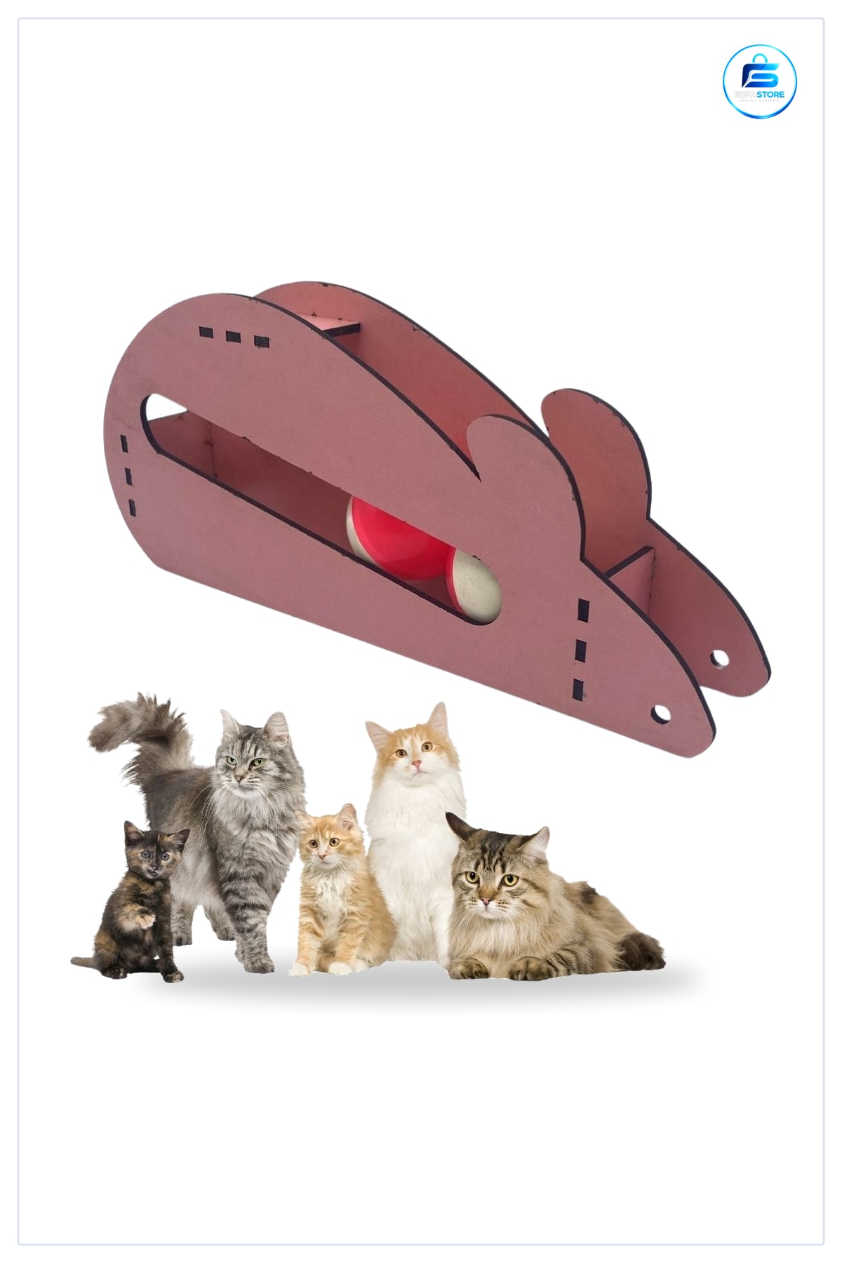 Ahşap Fare Şekilli Kedi Oyuncağı Toplu Eğimli Doğal Tasarım Eğlenceli Kullanışlı Hediyelik