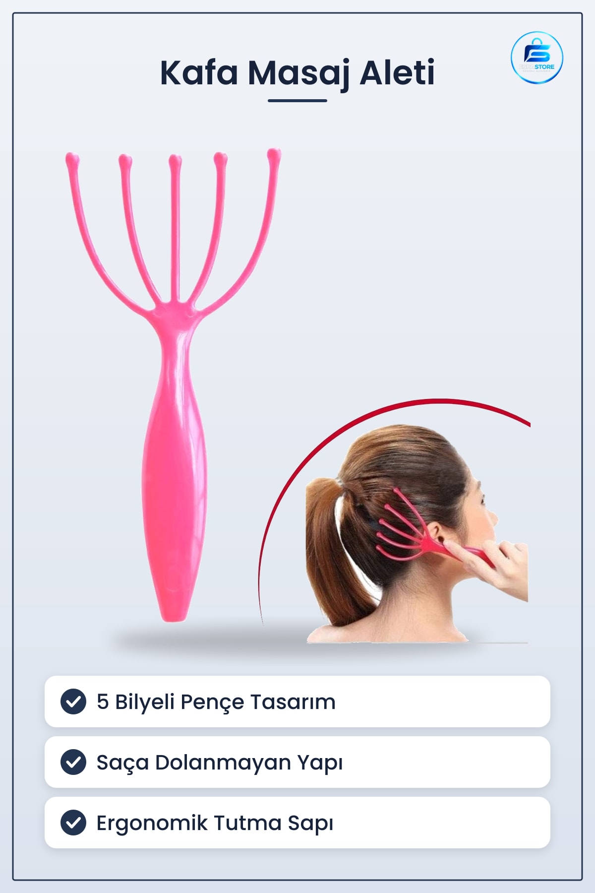 Kafa Masaj Aleti Bilyeli Baş Boyun Bacak Kol Rahatlatıcı Stres Alıcı Çok Fonksiyonlu Pratik Aparat