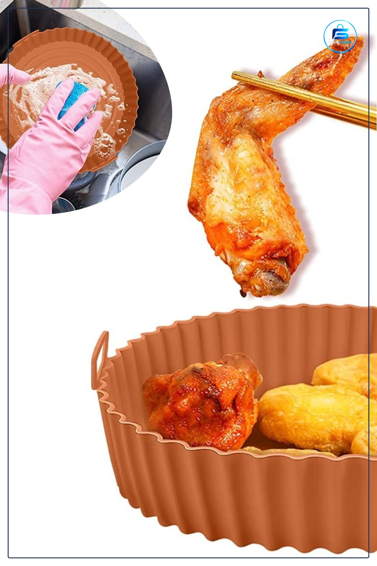 Silikon Fırın Ve Airfryer Pişirme Matı Isıya Dayanıklı Yıkanabilir Yuvarlak Model Mutfak Aracı
