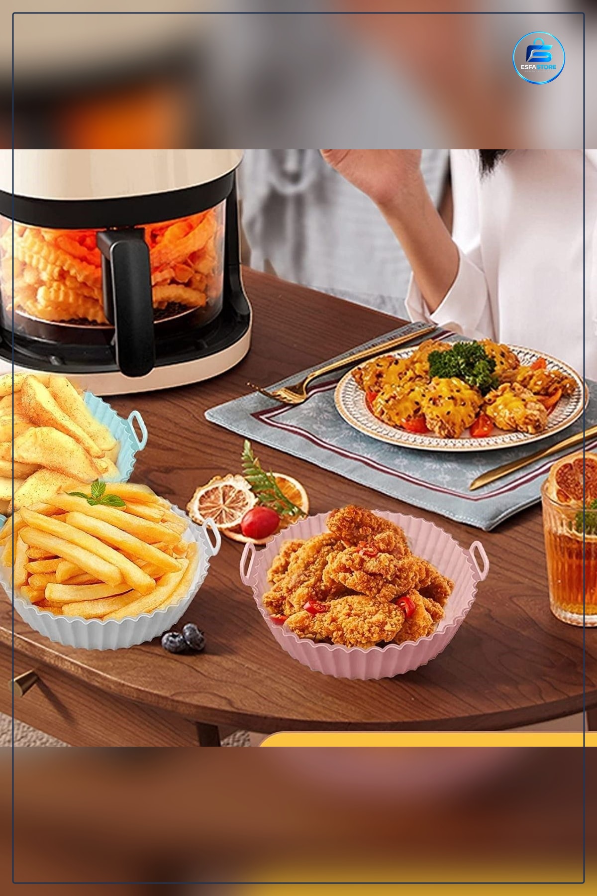 Silikon Fırın ve Airfryer Pişirme Matı Yuvarlak Isıya Dayanıklı Yıkanabilir Yağsız Kullanışlı Model