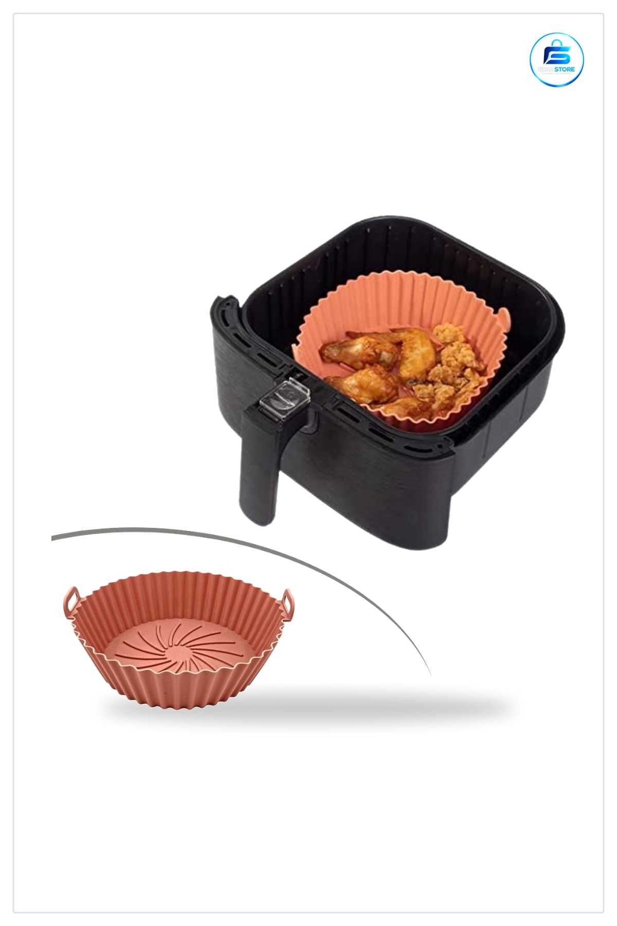 Silikon Fırın ve Airfryer Pişirme Matı Yuvarlak Isıya Dayanıklı Yıkanabilir Yağsız Kullanışlı Model