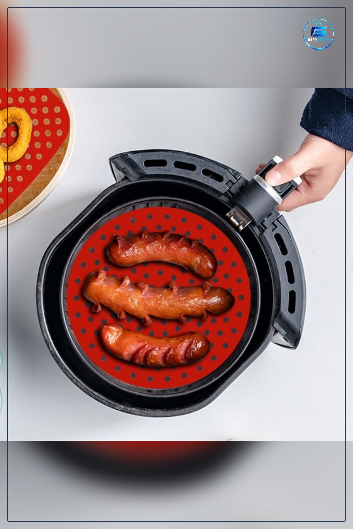 Silikon Airfryer Pişirme Matı Isıya Dayanıklı Yıkanabilir Delikli Yuvarlak Pratik Fırın Uyumlu
