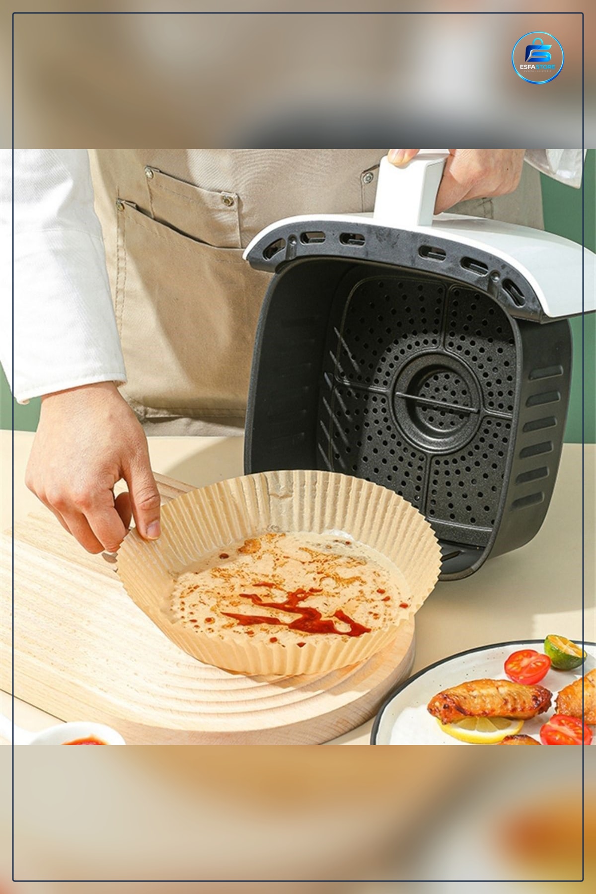 Air Fryer Pişirme Kağıdı Tek Kullanımlık Yağ Geçirmez Yapışmaz Yuvarlak Hava Fritöz Altlığı Pratik