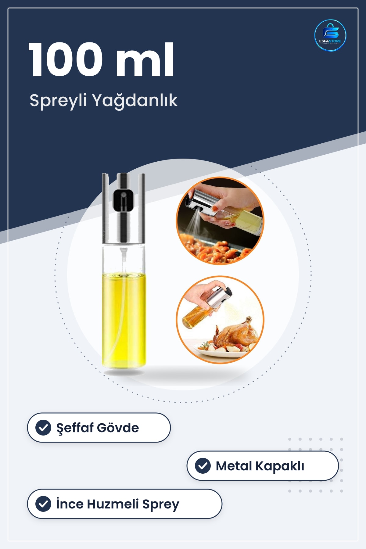 Mutfak Yağdanlığı Spreyli Püskürtücü Sosluk Şışe Pratik Kullanım Hediyelik Kolay Temizlik Ürünü