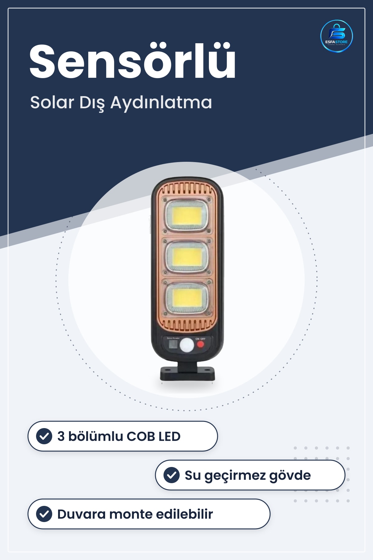 Solar Dış Mekan Aydınlatma Hareket Sensörlü Güneş Enerjili Duvara Monte Bahçe Lambası Kullanışlı
