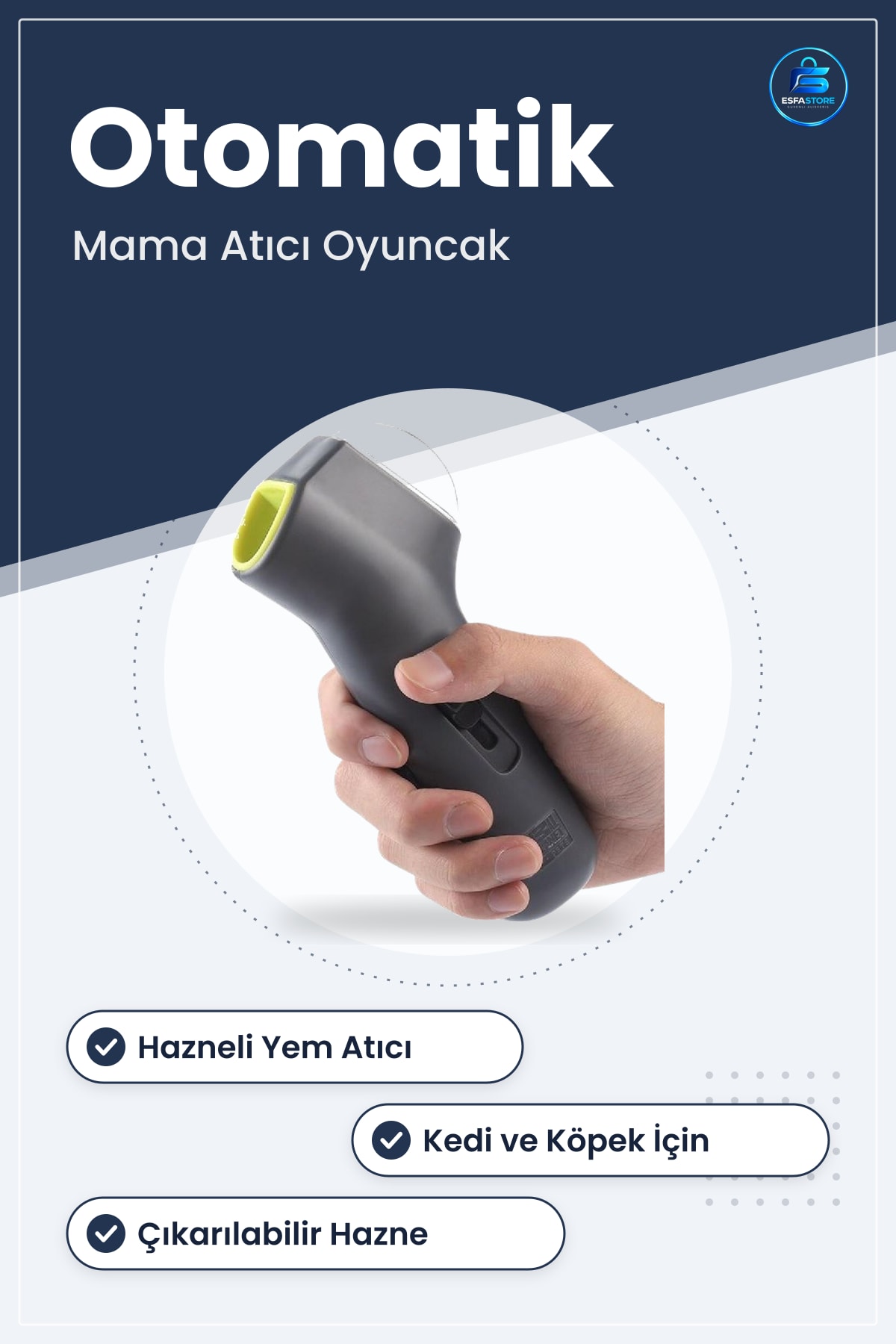 Hazneli Mama Fırlatma Oyuncağı Yem Atıcı Aparat Kedi ve Köpek İçin Otomatik Interaktif Pratik