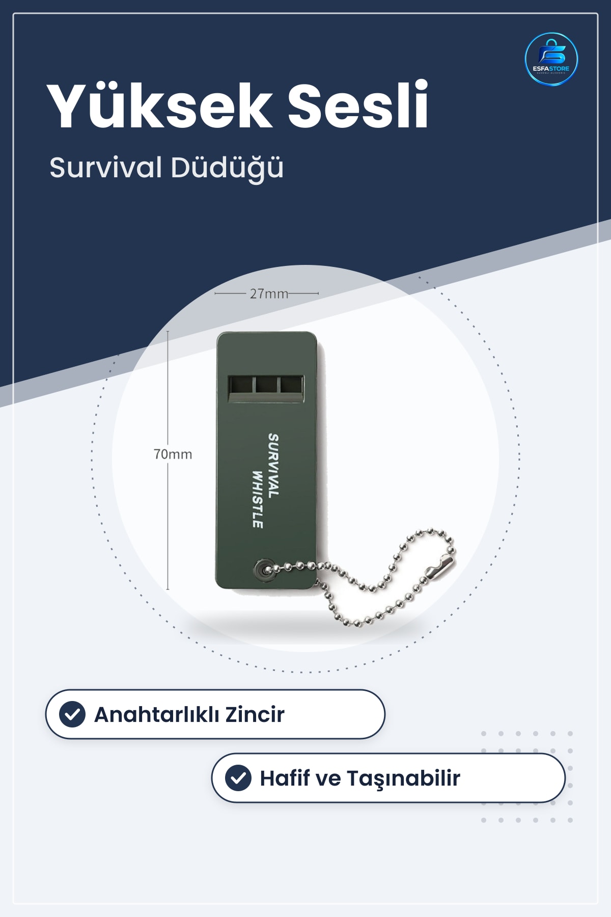 Acil Durum Survival Düdüğü Yüksek Sesli Kamp Outdoor Yaşam Ekipmanı Taşınabilir Dayanıklı Hafif