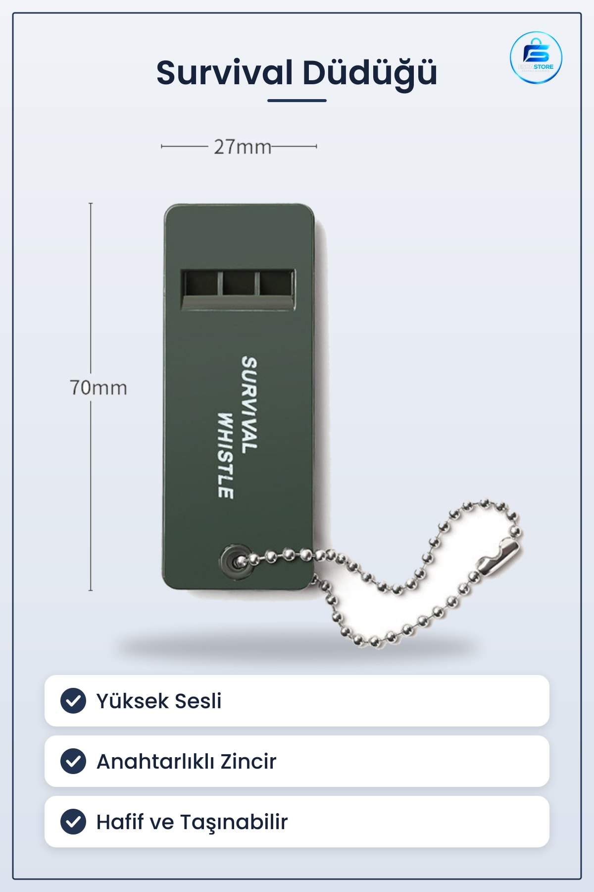 Acil Durum Survival Düdüğü Yüksek Sesli Kamp Outdoor Yaşam Ekipmanı Taşınabilir Dayanıklı Hafif