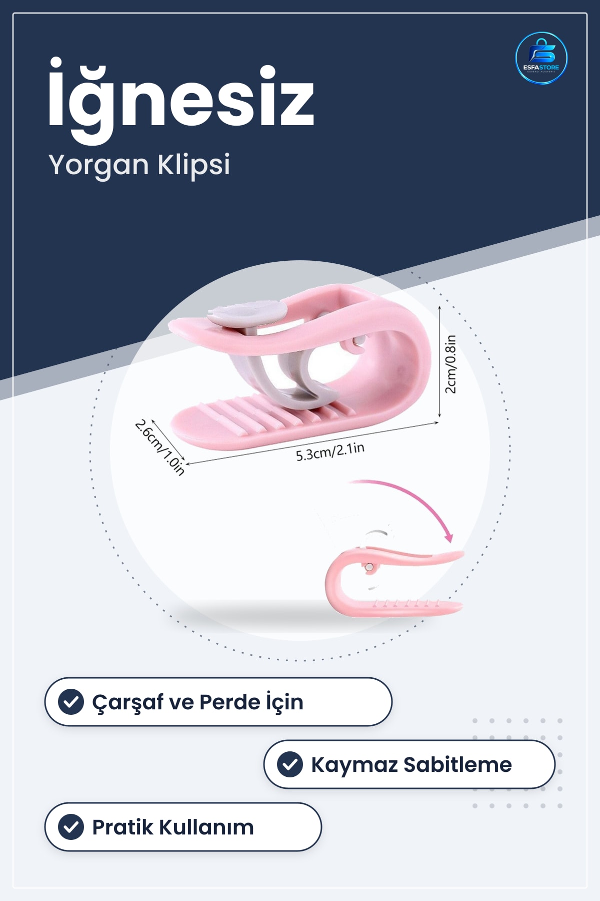 İğnesiz Yorgan Çarşaf Perde Tutucu Klips Sabitleyici Kaydırmaz Örtü Düzenleyici Pratik Dayanıklı