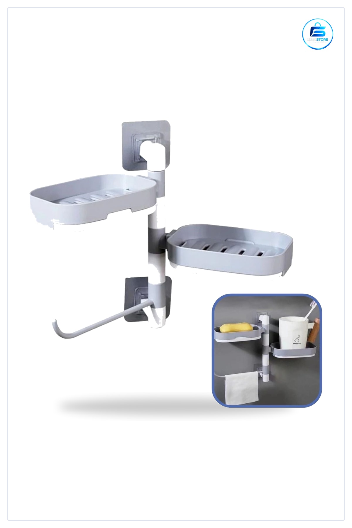 Çoklu Sabun Tutucu Fonksiyonel Banyo Sabunluk Yapışkanlı Duvar Kullanışlı Dayanıklı Pratik