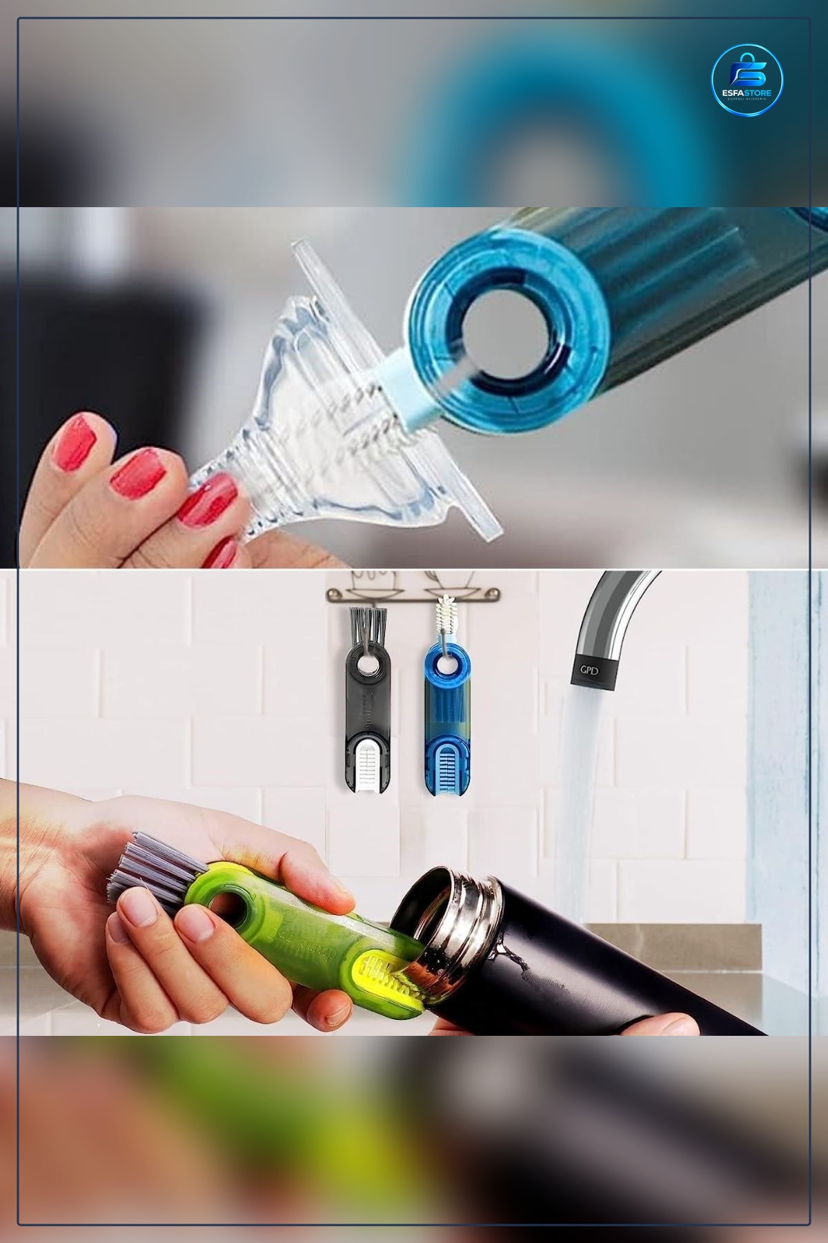 Şişe Temizleme Fırçası Mutfak Banyo Araç İçi Klavye Pencere Oluk Çok Fonksiyonlu Dayanıklı Pratik