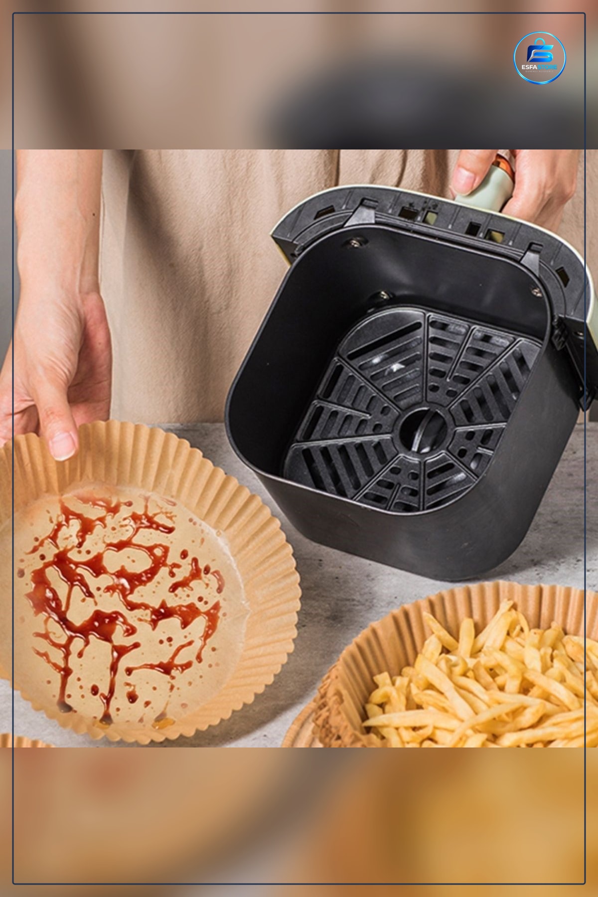 Hava Fritöz Pişirme Kağıdı Tek Kullanımlık Yağ Geçirmez Yuvarlak XXL Model Pratik Kullanışlı
