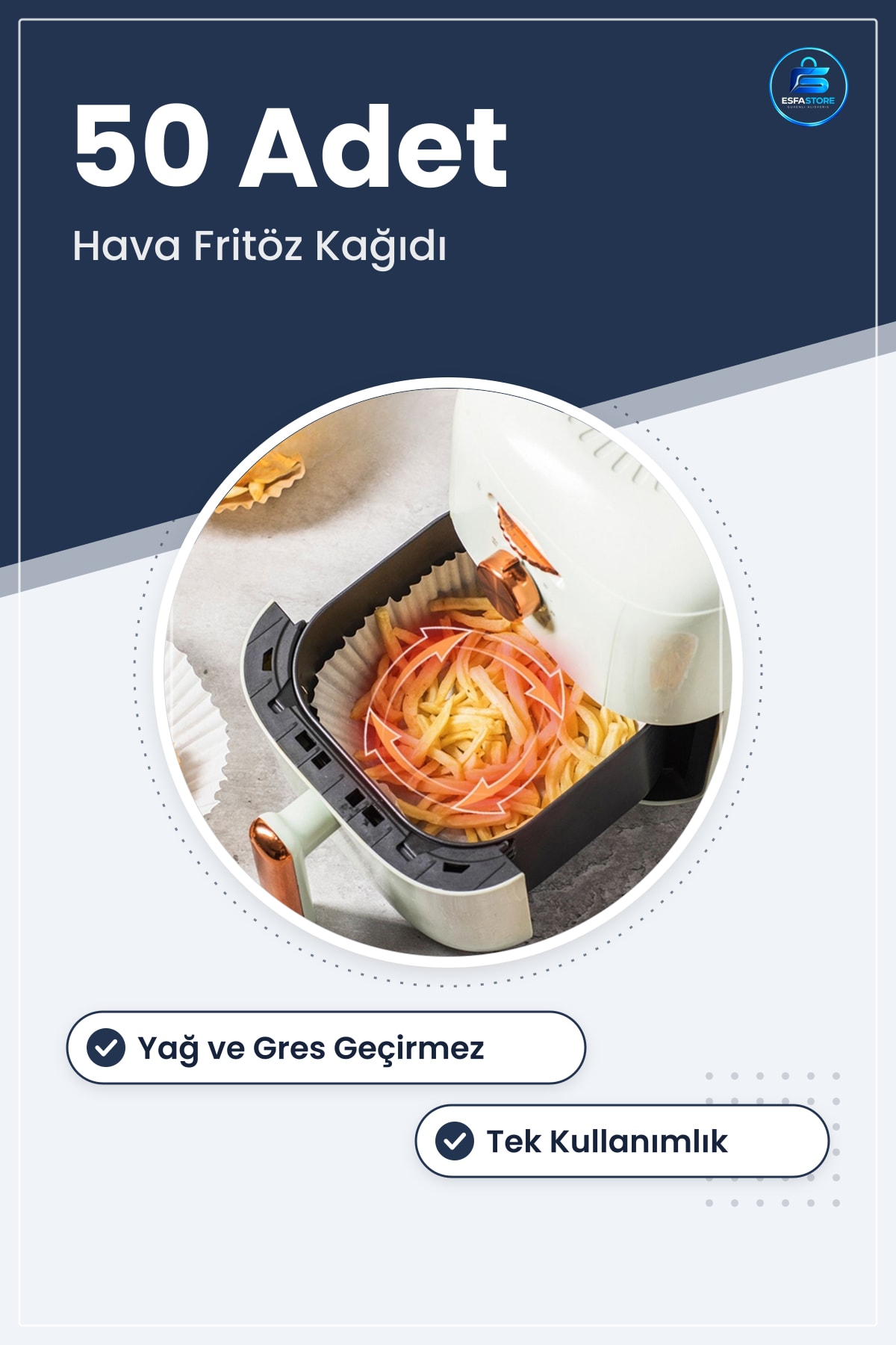 Hava Fritöz Pişirme Kağıdı Tek Kullanımlık Yağ Geçirmez Yuvarlak XXL Model Pratik Kullanışlı