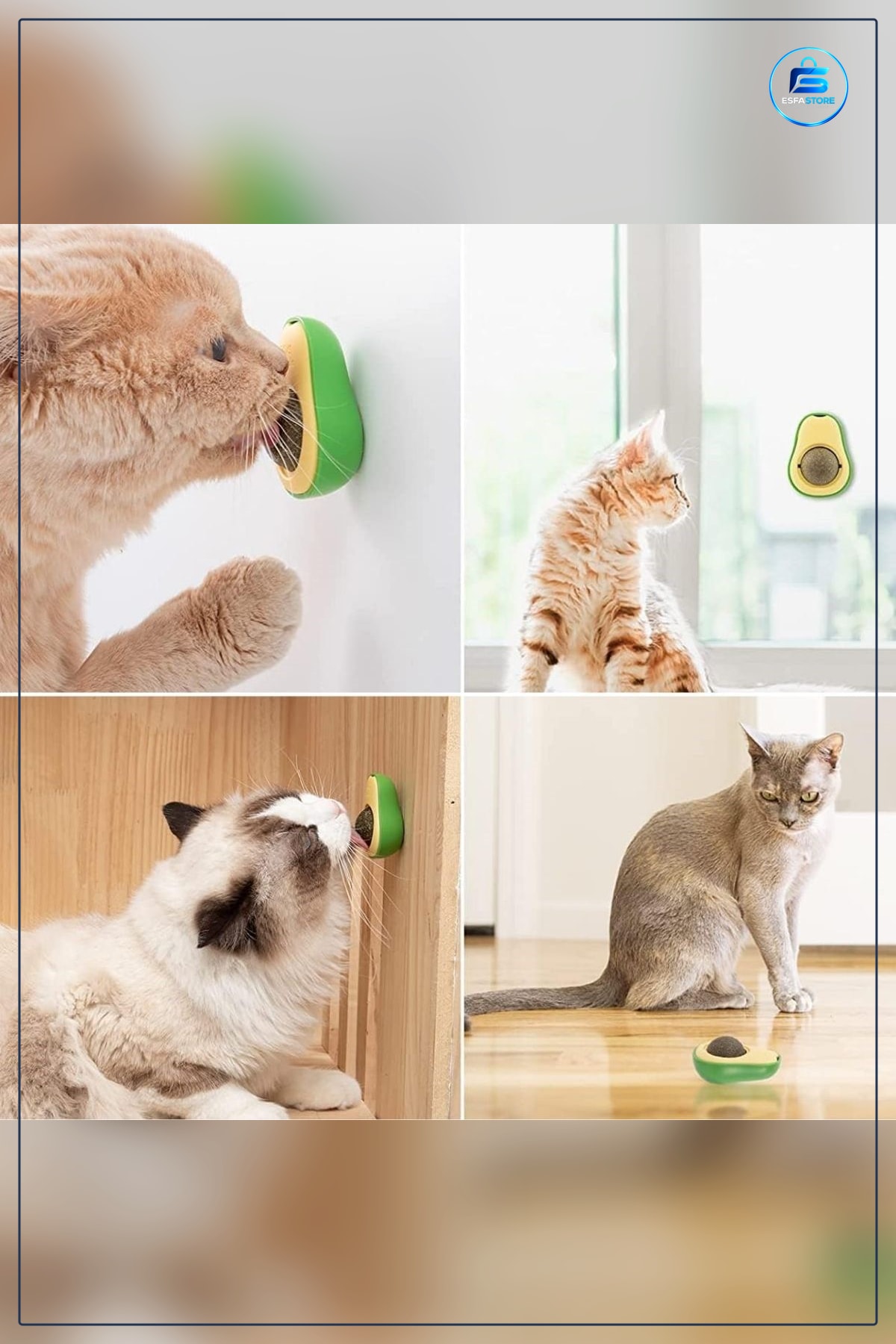 Avokado Model Yapışkanlı Yenilebilir Kedi Nanesi Topu Dayanıklı Hediyelik Oyuncak Pratik Tasarım