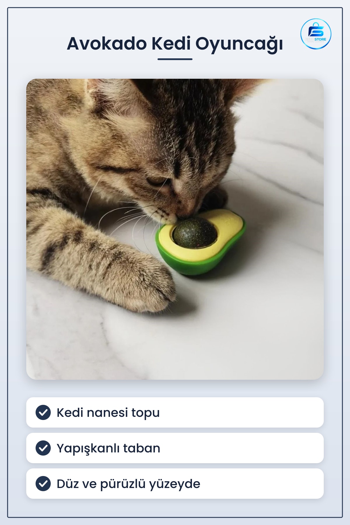 Avokado Model Yapışkanlı Yenilebilir Kedi Nanesi Topu Dayanıklı Hediyelik Oyuncak Pratik Tasarım