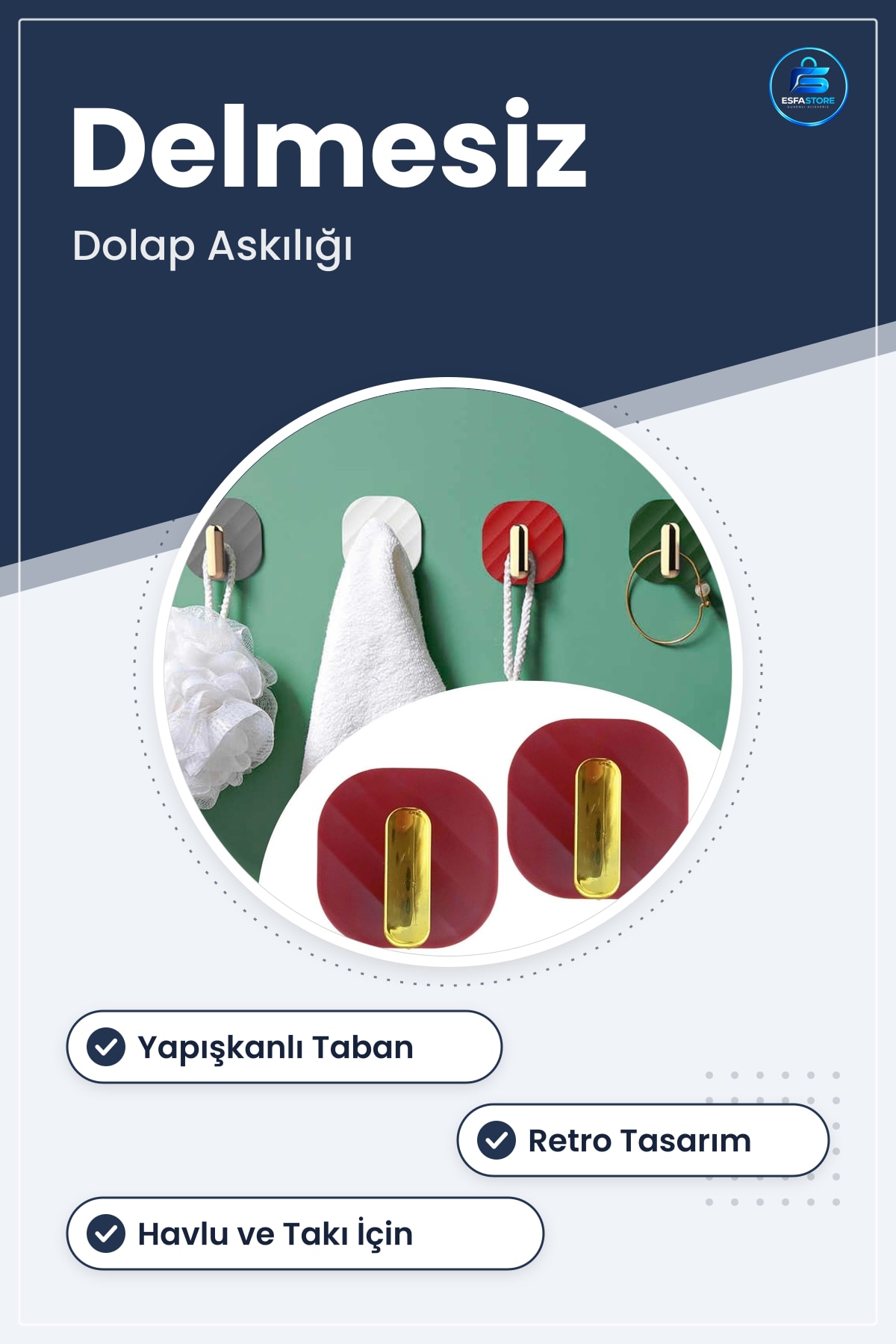 Retro Tasarımlı Yapışkanlı Askılık Dolap Kulpu Delmesiz Montajlı Mobilya Çekmece Kapağı