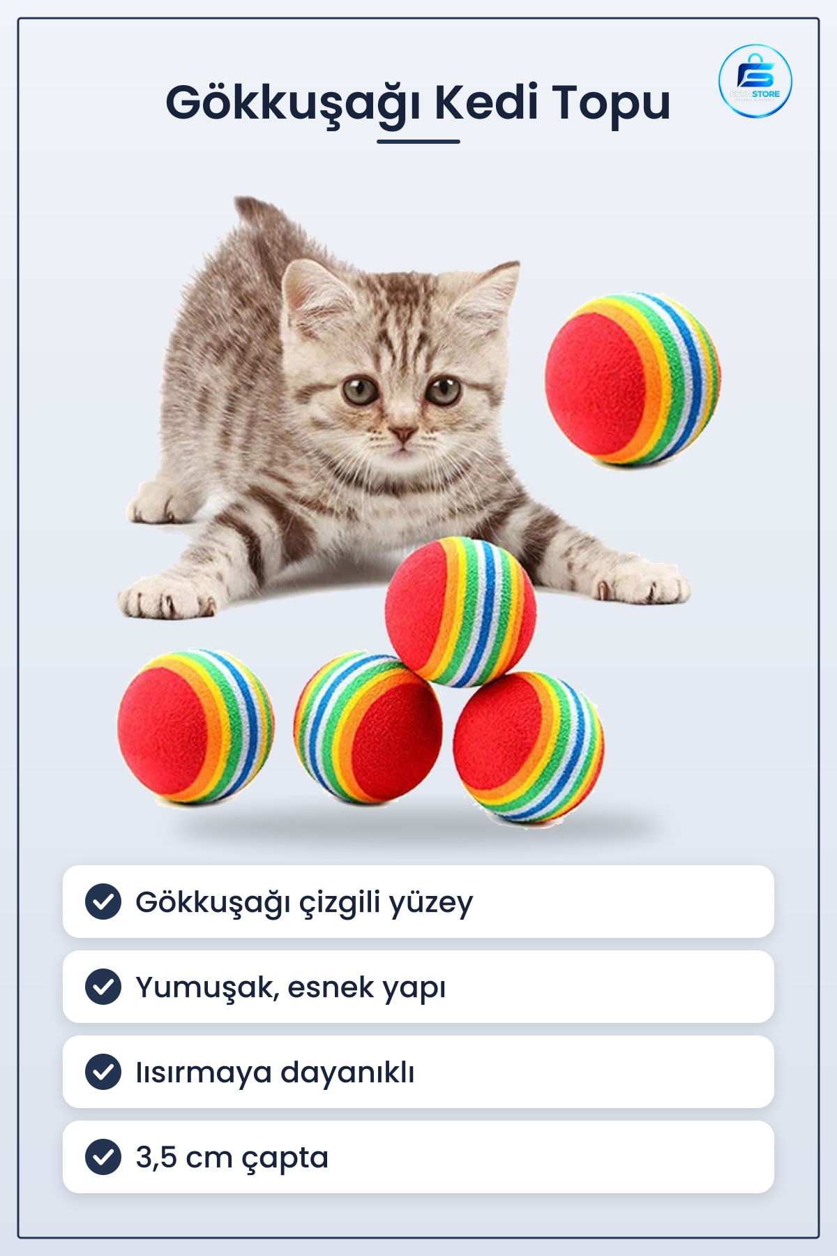 Kedi Oyun Topu Çiğneme Oyuncağı Yumuşak Yüzeyli Dayanıklı Evcil Hayvan Eğlenceli Pratik Hediyelik