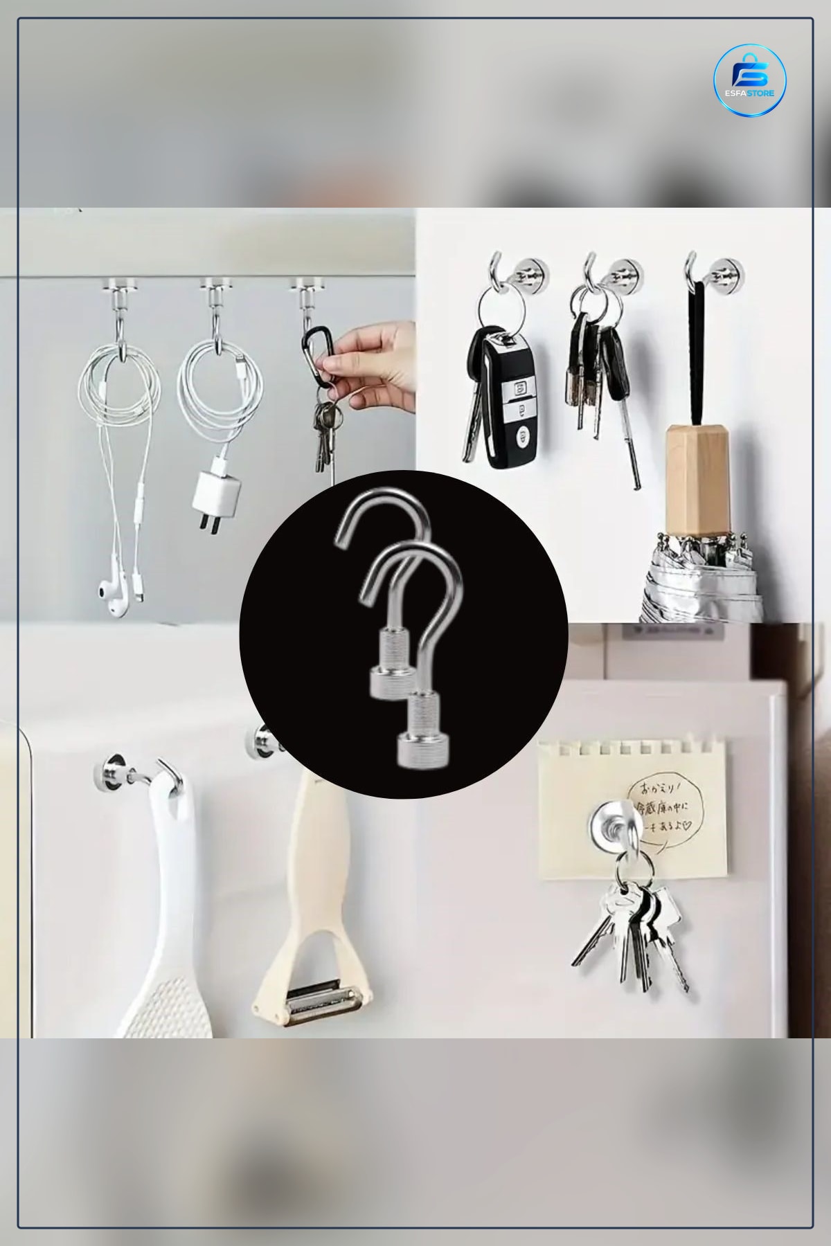 Magnet Askı Mutfak ve Banyo İçin Çok Amaçlı Güçlü Mıknatıslı Paslanmaz Dayanıklı Pratik Hediyelik