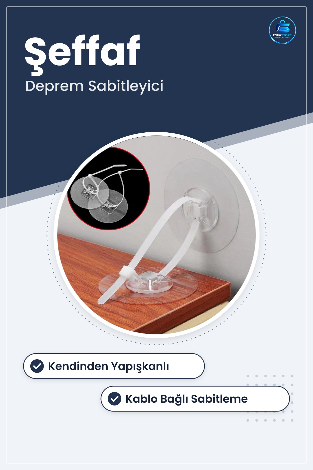 Yapışkanlı Eşya Sabitleyici Aparat 1 Çift Deprem Güvenliği Çocuk Koruma Sabitleme Aparatı Şeffaf