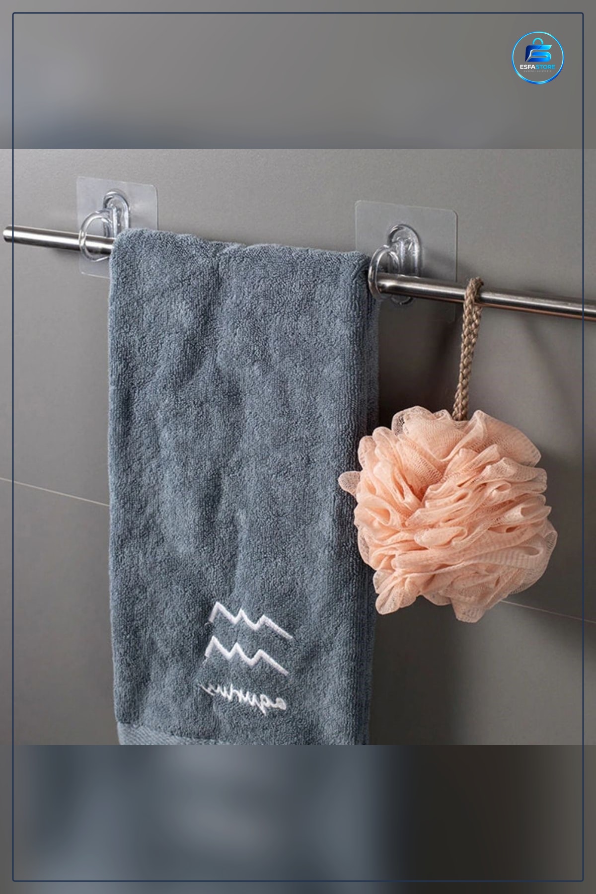 Çember Askı 2 Adet Yapışkanlı Çok Amaçlı Duvar Kancası Banyo Mutfak İçin Balık Desenli