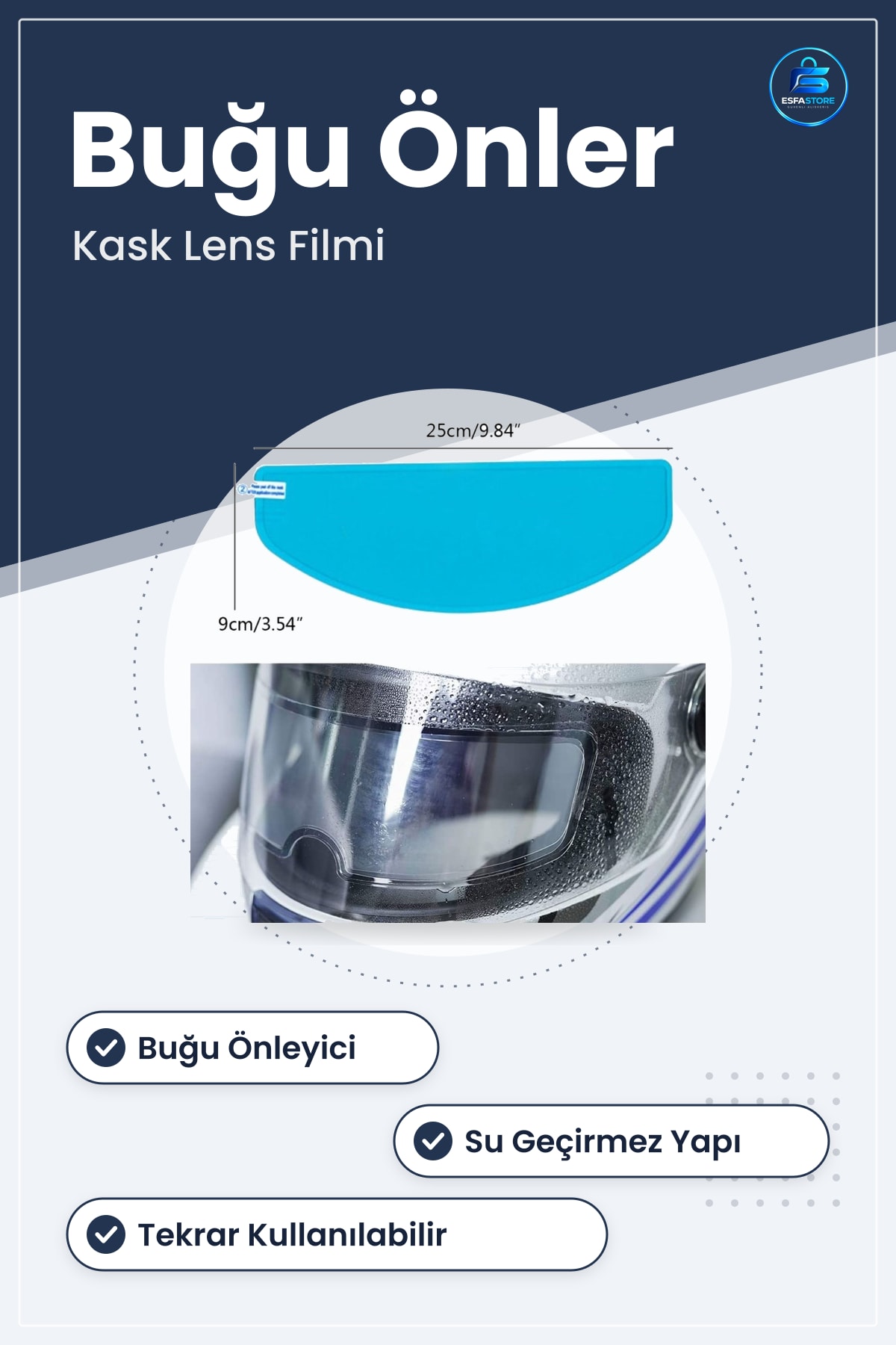 Motosiklet Kaskı Vizörü Buğu Önleyici Su Geçirmez Dayanıklı Çizik Koruma Lens Filmi