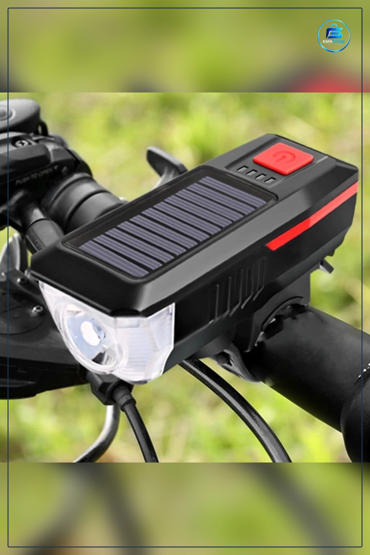 Solar Enerjili USB Şarj Edilebilir Bisiklet Feneri mA Desibel Kornalı T6 Led Su Geçirmez