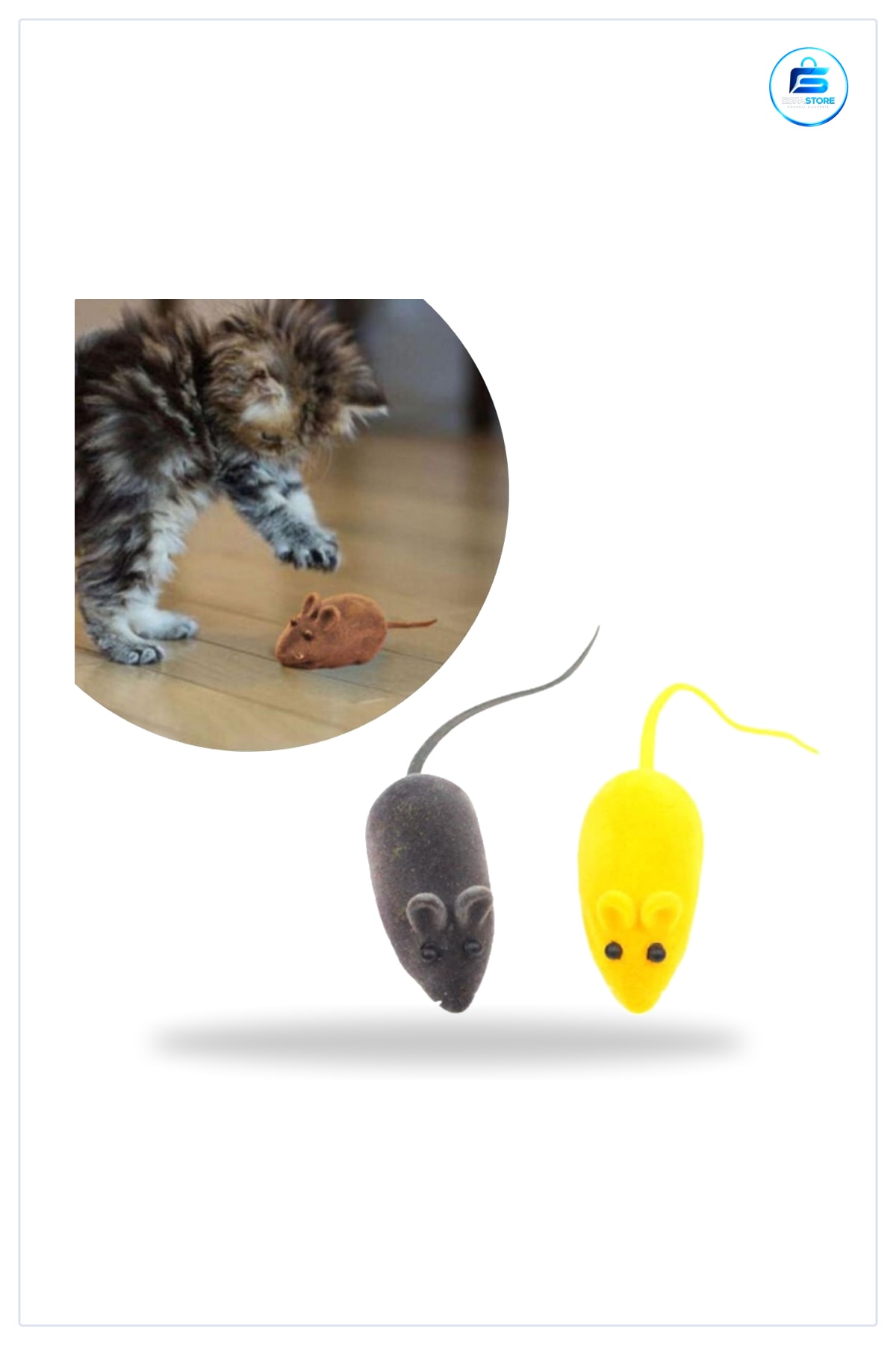Kedi Fare Yakalama Oyuncağı 2li Elastik Sesli İnteraktif Evcil Hayvan Eğitim Aracı Kauçuk