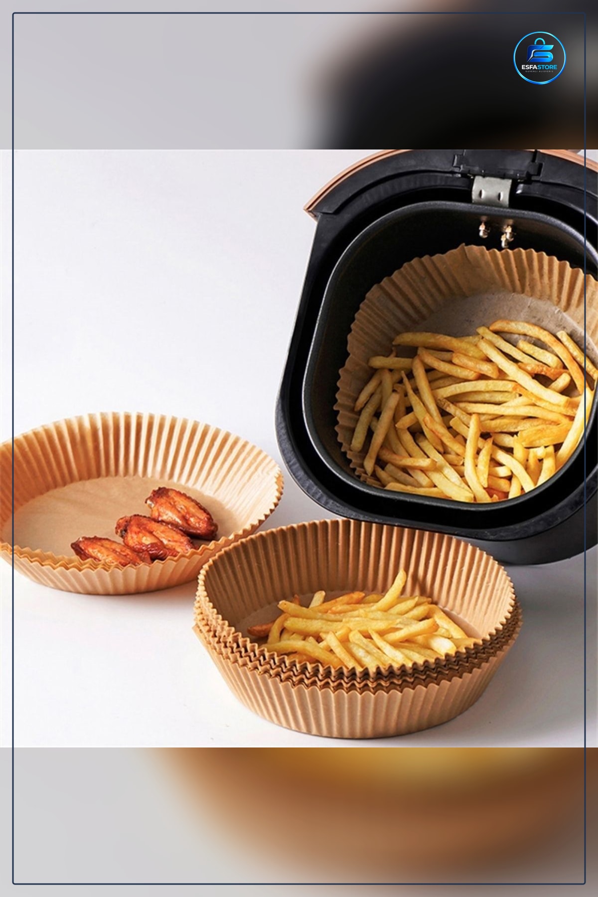 Hava Fritöz Pişirme Kağıdı Tek Kullanımlık Yuvarlak Yağ Geçirmez Yapışmaz Gıda Uyumlu Kompakt