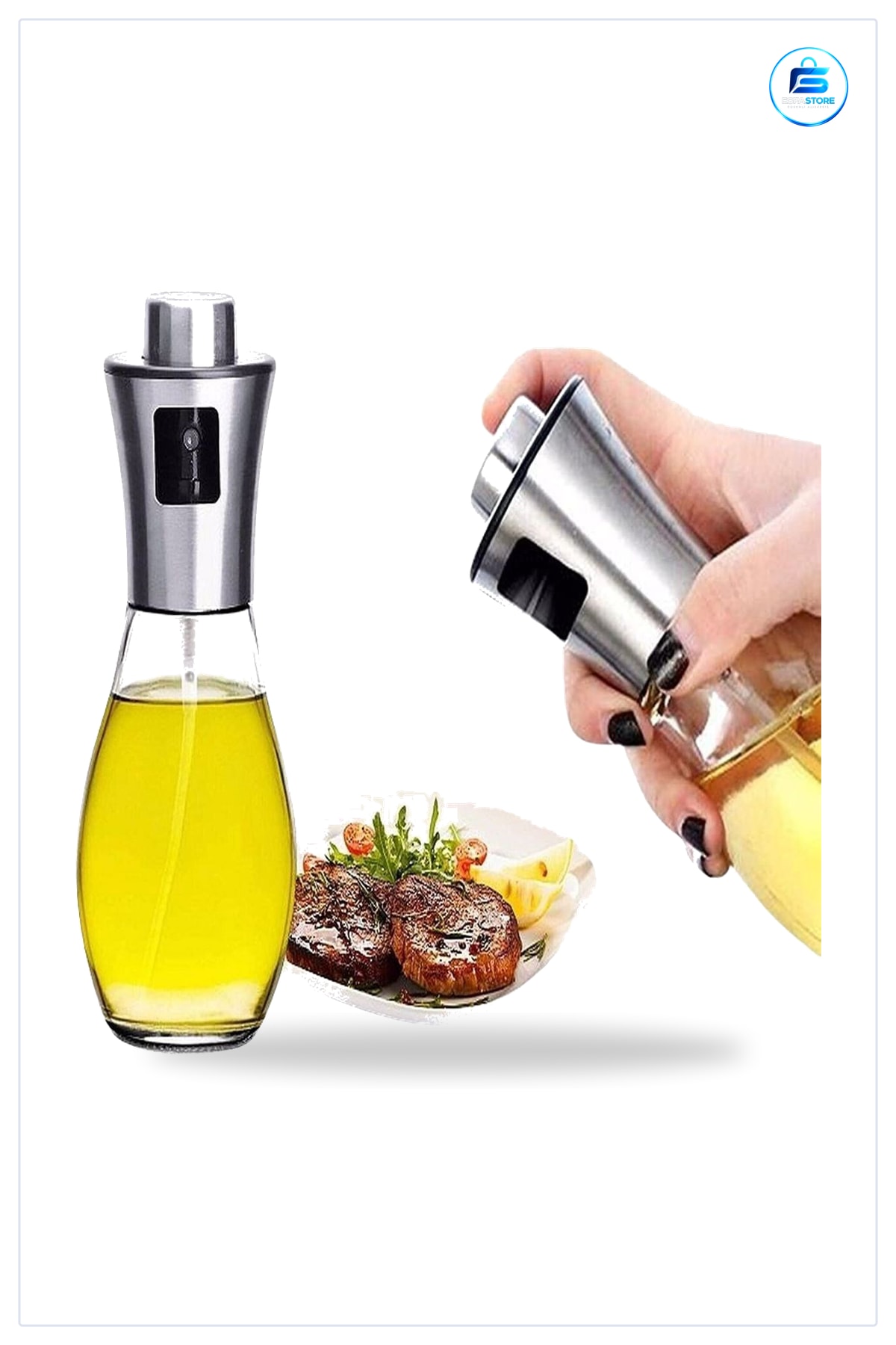 Spreyli Cam Yağdanlık Sızınmaz Sos Püskürücü Dağıtıcı Sprey Şışe 200 ml Limon Sirke
